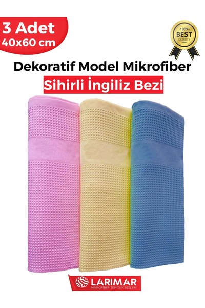 Larimar 3 komada mikrofibre dekorativne engleske krpe za čišćenje / magične k...