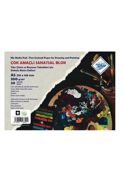 art liva 300gr Art Painting Notebook A5 20 Yp