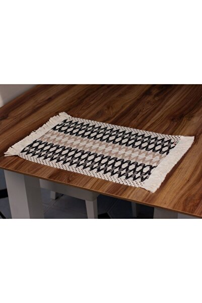 Tropikhome Örme Supla Pamuklu Dantel Püsküllü Amerikan Servis 35x45 Cm Masa Ö...