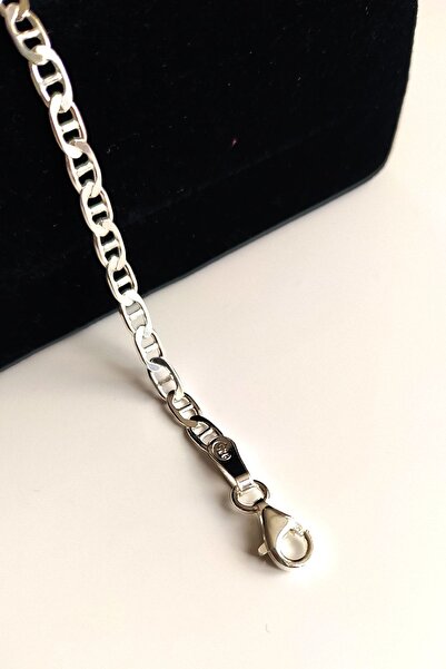 Piraye Silver 925 Ayar Gümüş 3 Mm Barlı Zincir Bileklik 21 Cm
