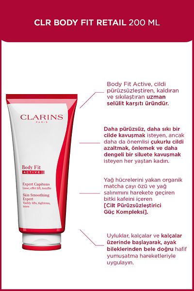 Clarins Body Fit 200 ml – Creme, um das Erscheinungsbild von Cellulite um 35 % zu reduzieren