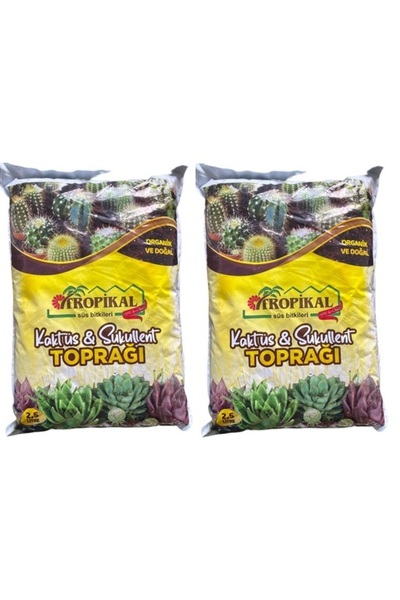 ART HEDİYE Tropikal Vitaminli Besleyici 2 PAKET Kaktüs Sukulent Toprağı 2,5 Lt