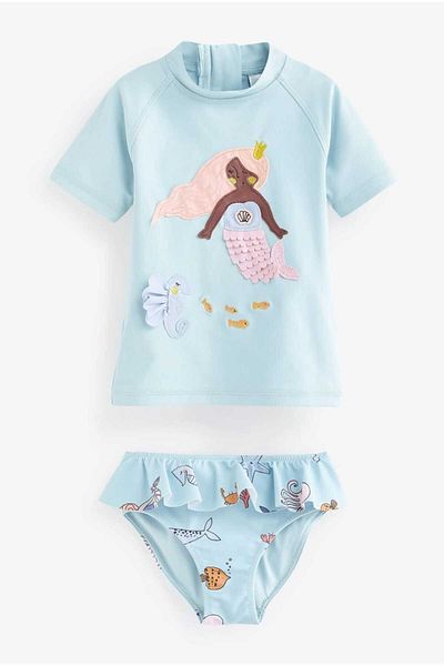 Next Baby Blue Mermaid 50+Upf Sun Protection 2 Piece Swimsuit Set