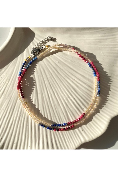 ceyn Doğal Taş Mix Dizi Çelik Kolye