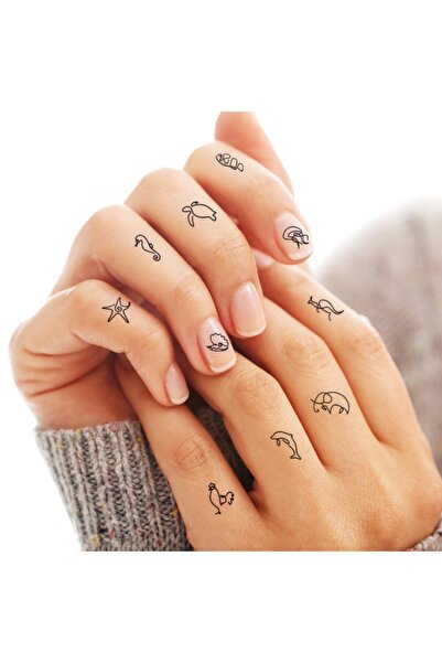 BP Tattoo Minimal Figürler Parmak Ve Tırnak Dövmesi