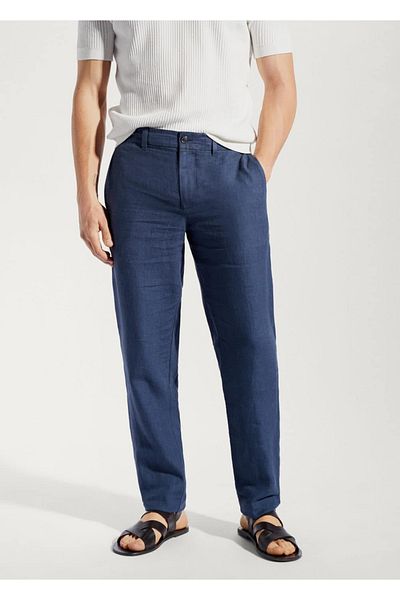 MANGO Man Pantaloni slim fit 100% in