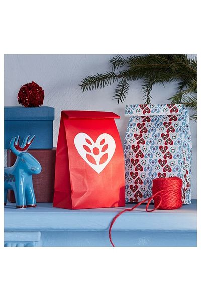 IKEA Vınterfınt 12 Pieces Red Blue 12x24 Cm Gift Wrapping Bag Gift Bag