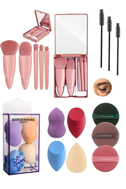 ROWENAROSE Makyaj Fırçası Ve Sünger Seti 18 Parça