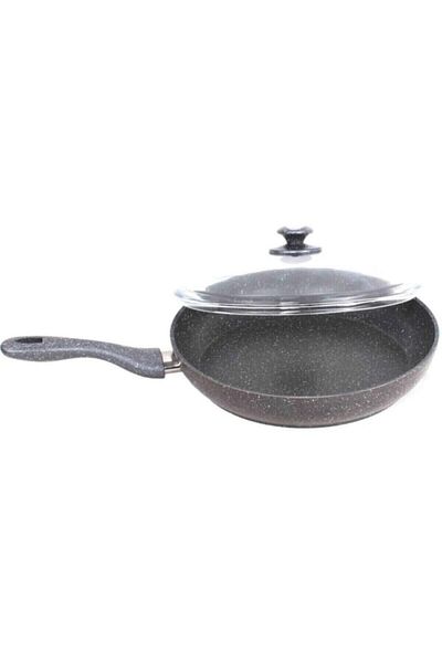 Viyalente Single Handle Granite Pan with Glass Lid 26cm