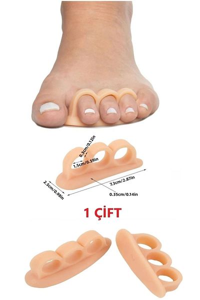 Devi Beige Toe Corrector 3 Finger Hammer Finger Protector Roller Silicone Finger Protector