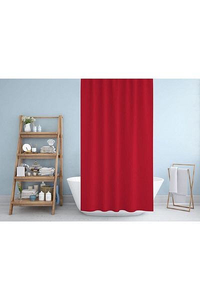 Tropikhome Polyester Fabric Single Wing Bathroom Curtain - Shower Cabin and Bathtub Curtain 180x200 Cm