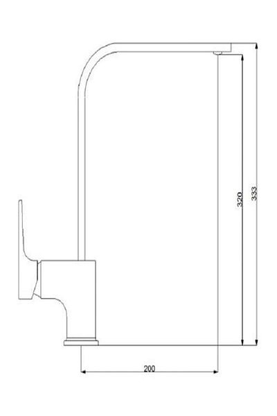 Newarc Aqua Sink Chrome L Pipe Mixer -941881L