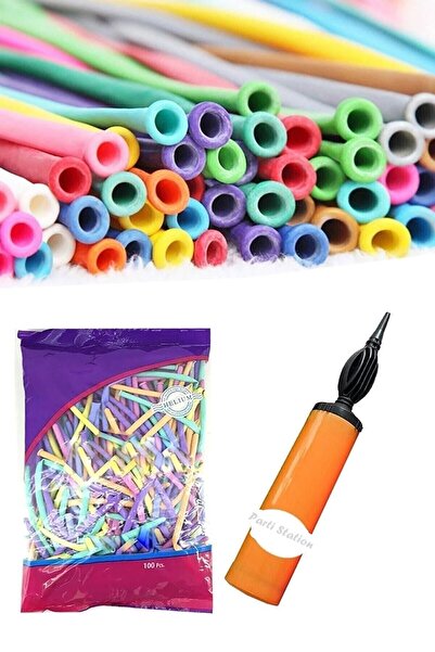 Parti Station مضخة بالونات السجق الطويلة ذات الألوان المختلطة