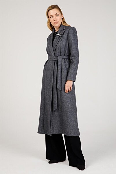 Esswaap Erkek Yaka Aksesuarlı Kaban Antrasit