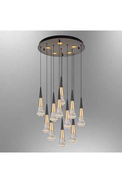 Özcan Aydınlatma 2817-11a Diamond 11'li Yuvarlak Sarkıt Platin