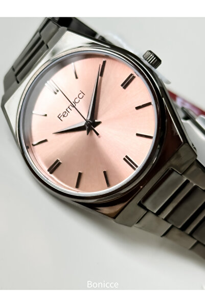 Ferrucci Black Brand - Women's Wristwatch and Bracelet with Steel Cord and Evil Eye Beads