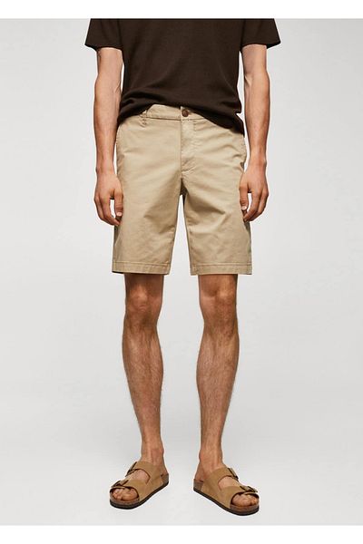 MANGO Man Slim Fit Chino Cotton Bermuda Shorts