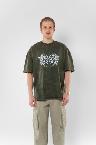 Sekizbiraltı Πράσινο λευκό μπλουζάκι με στάμπα με στάμπα Unisex