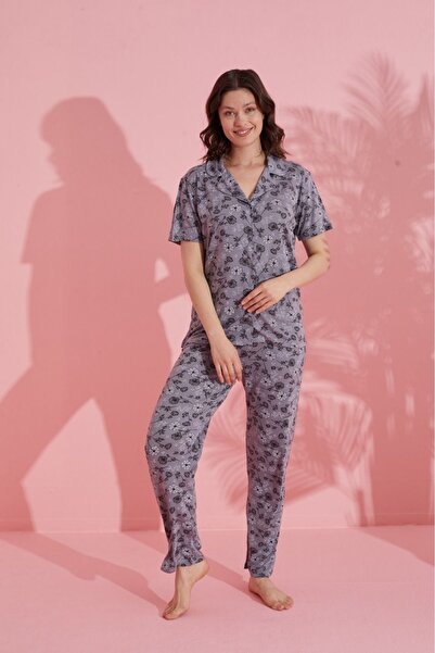 PİJAMOOD Γυναικείο σετ πιτζάμες με 5 κουμπιά μπροστά