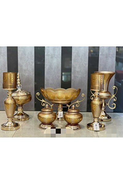 EVRA 7 Parça Cam Salon Seti Konsol Takımı Kod2376
