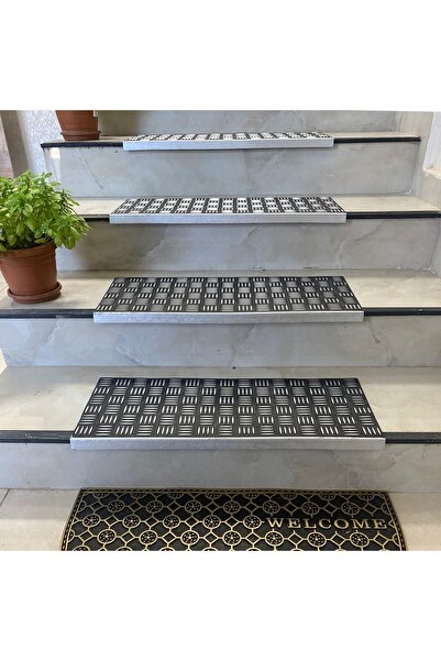 Stepmat Gri Plastik Kaydırmaz Dış Mekan Merdiven Basamak Paspası