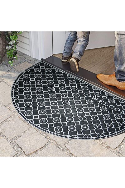 Stepmat Gri Welcome Yazılı Toz Ve Çamur Sıyırıcı Kauçuk Kapı Önü Paspası