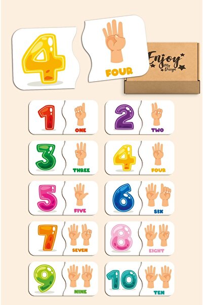 Little One Sayıları Öğreniyorum İkili Çok Renkli Eşleştirme Baby Puzzle