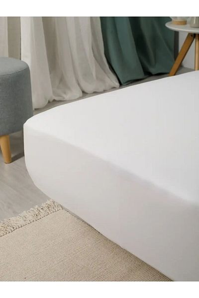 Juellhome King Size Double Elastic Combed Cotton Bed Sheet 200 X 200 cm (Without Pillowcase)
