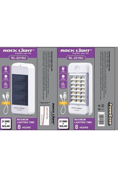 Rock Rl221su 21 Güneş Panle Led Isıldak +usb Telefon Sarj