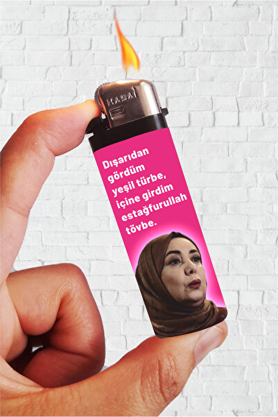 SARANG Çakmak Kizilcik Serbeti Pembe Replik Baskılı Full Kaplamalı Klasik Çakmak