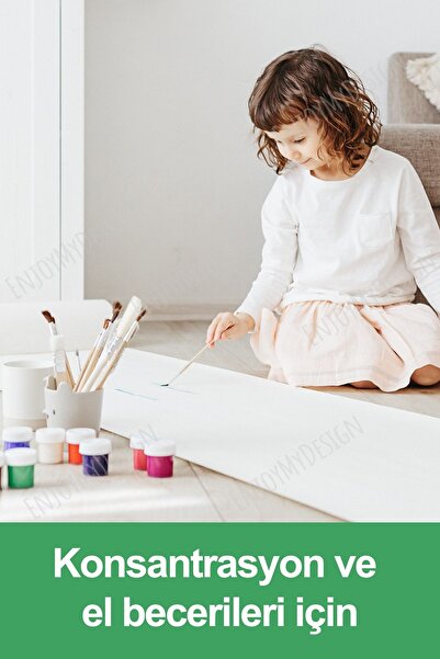 Enjoymydesign Boya Rulo Aktivite Kağıt Boyama Kağıdı 2.5 Metre Rulo - Bebek ve Çocuk için Eğitici Boyama Kağıdı