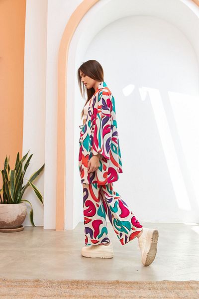 MİA NOURA kimo lily patterned linen