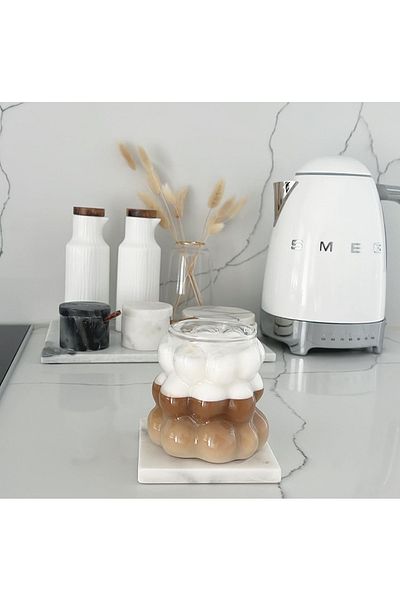 M Mimoza Park 2 bucăți cupe din borosilicat rezistent la căldură în formă de mărgele | cafea și ceașcă de prezentare |   Pahar de borosilicat
