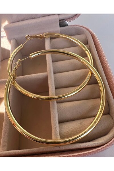 RoseeDesign Gold Büyük Boy Halka Küpe ( 5cm ) ( Ekstra Kalın)