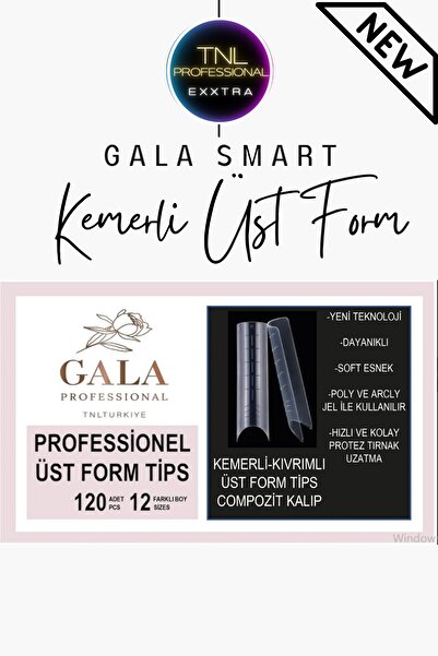gala smart Kemerli Üst Form Tips Poly Jel Kalıp Çıkarılabilir Gel Tips 120li ...