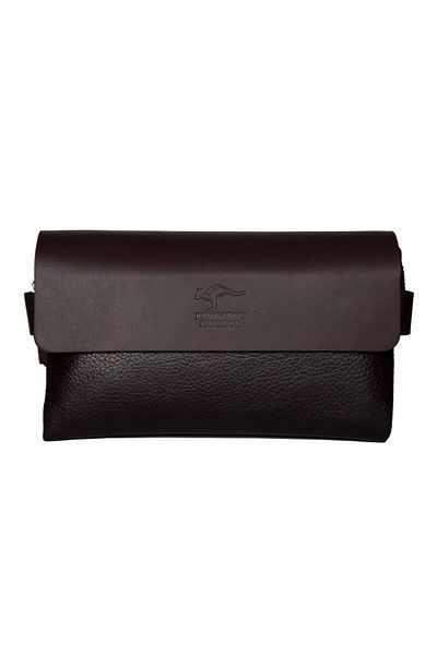 KANGAROO KINGDOM Men's Portfolio & Clutch Handbag Genuine Cowhide Leather Dark Brown 9288-k