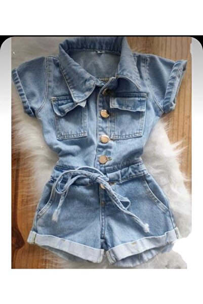 Genel Markalar Kız Çocuk Kot Şortlu Tulum