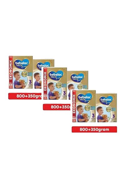 Bebelac Gold 3 Çocuk Devam Sütü 3*800 + 350 Gr 1 Yaş Mega Paket 3450 Gr