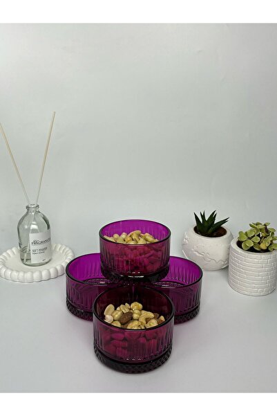 Paşabahçe Elysia 4-Piece Purple Glass Bowl Snack Bowl - 235 cc530038