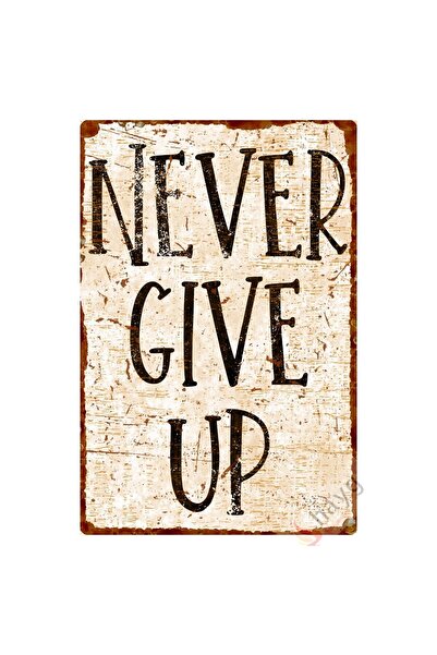 Hayg Equipment Retro Never Give Up Dekoratif Alüminyum Levha, Pozitif Enerji ...