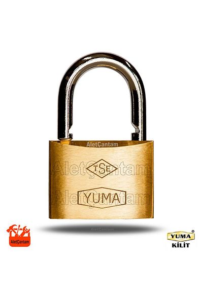 Yuma Brass Yellow Padlock Master System with Joint Key 30mm