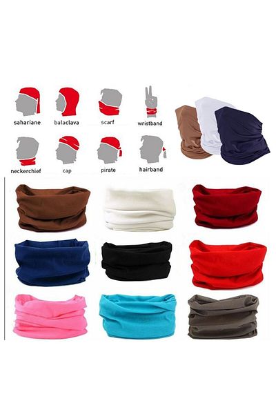 ROCMAY 3 Pcs Unisex Multifunctional Bandana (Mixed Colors)