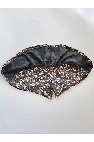 azecekids Kelebek Desenli Penye Kız Çocuk Şort Etek