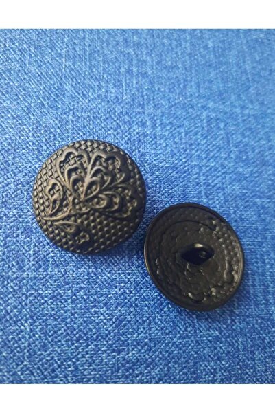 İMREN AKSESUAR Μεταλλικό κουμπί 2,5 εκ. με μοτίβο ευρωπαϊκής μαύρης επίστρωσης İmren25 1 συσκευασία 4 τεμάχια
