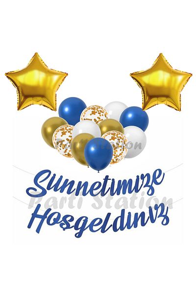 Parti Station Gold Star Set - Circumcision Celebration, Pennant Banner, Welcome Lettering
