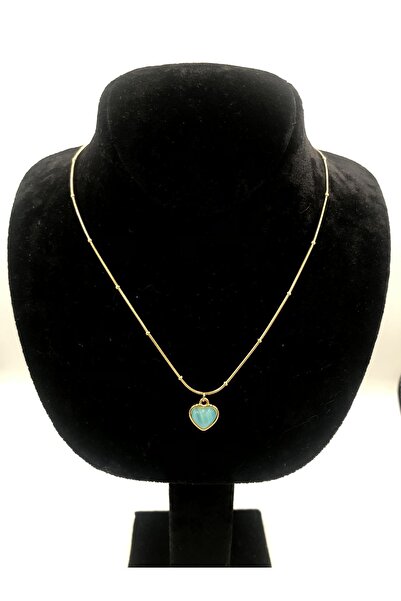 Mariposa Line قلادة من الفولاذ المقاوم للصدأ على شكل قلب من حجر عين القطة 316L