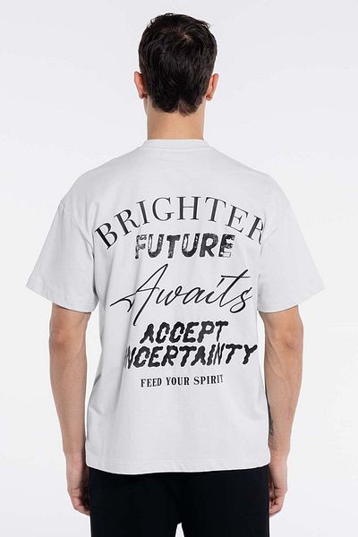 Friday Offset Men's White Oversize T-Shirt - 100% Cotton, Crew Neck, Deka