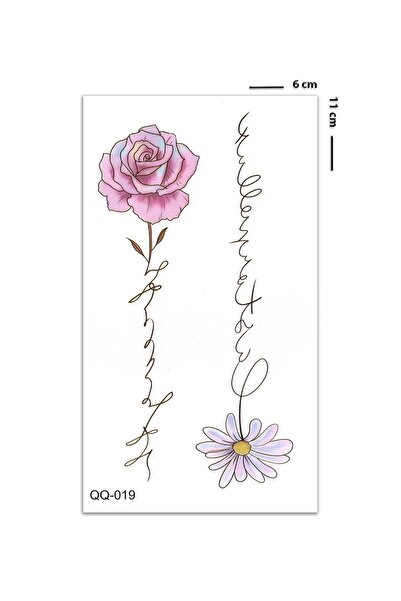 BP Tattoo Minimal Yazılı Çiçek Dövmesi