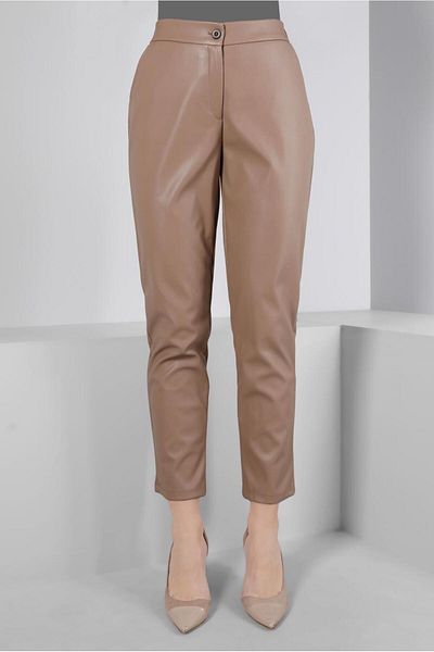 Alvina Buttoned Leather Trousers 70480