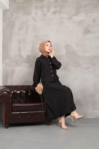 Nergis Neva Butik Cekmeli Side Detailed Suit Set